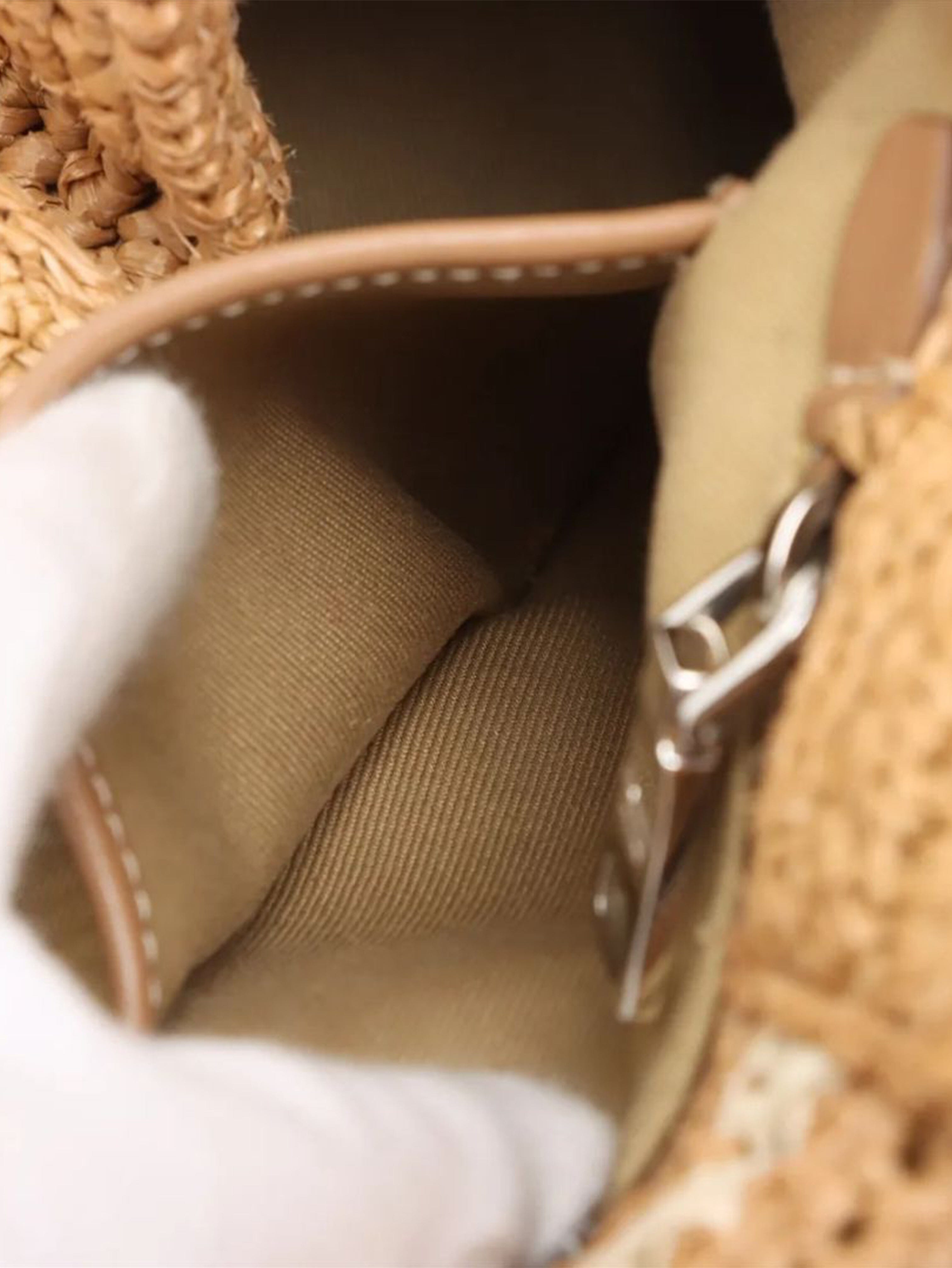 Neutral Canapa raffia tote bag Tote Bags Prada 