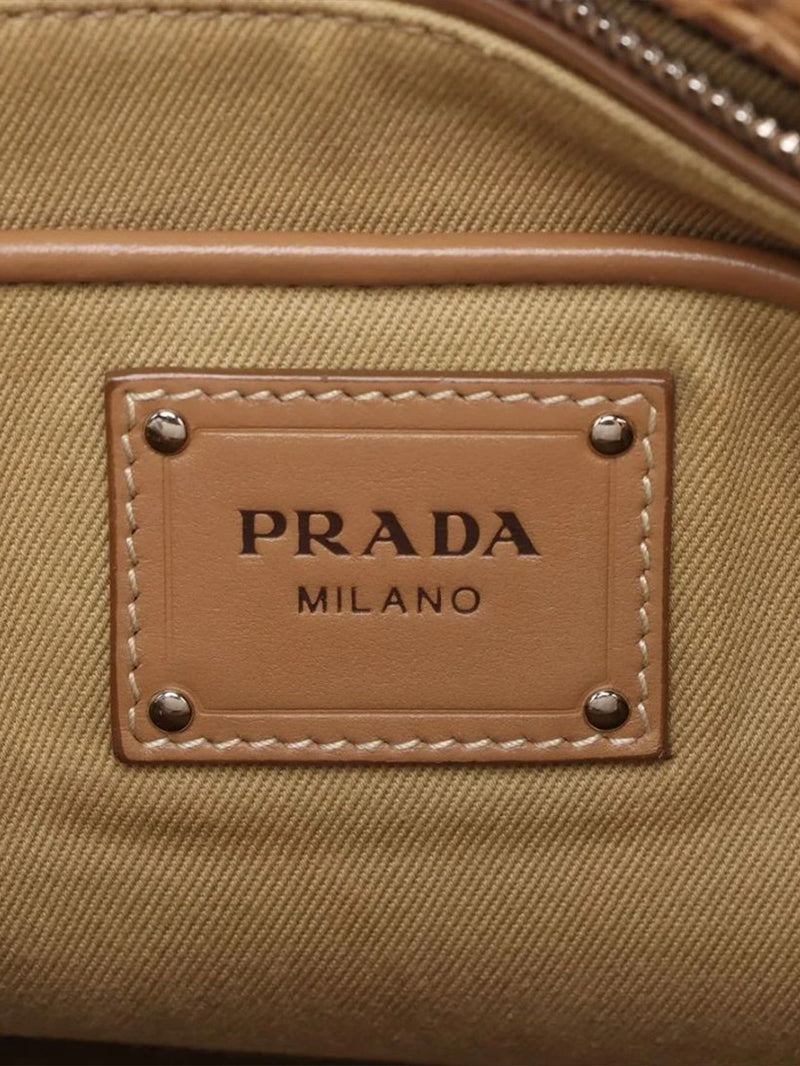 Neutral Canapa raffia tote bag Tote Bags Prada 