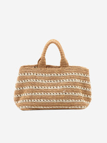 Neutral Canapa raffia tote bag Tote Bags Prada 
