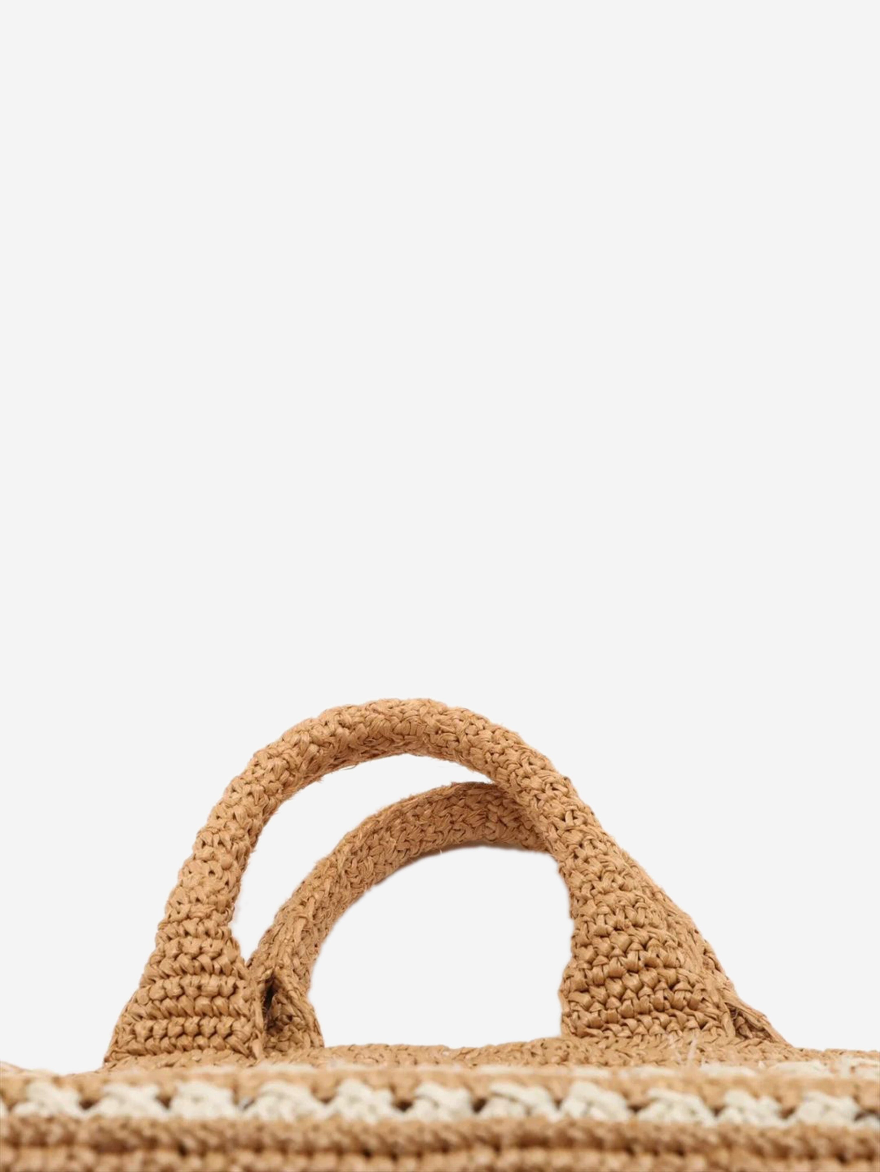 Neutral Canapa raffia tote bag Tote Bags Prada 