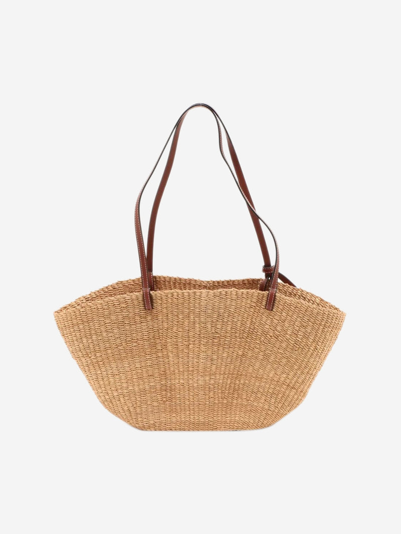 Neutral Anagram Shell raffia tote bag Tote Bags Loewe 