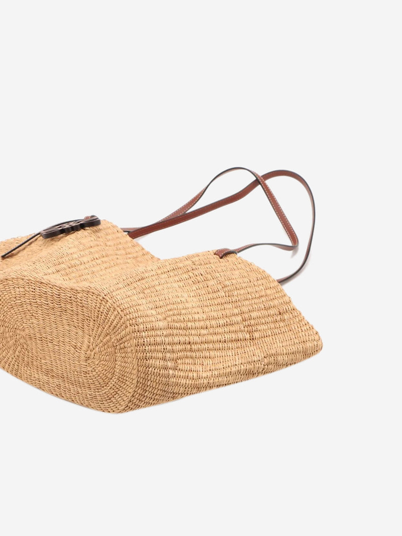 Neutral Anagram Shell raffia tote bag Tote Bags Loewe 