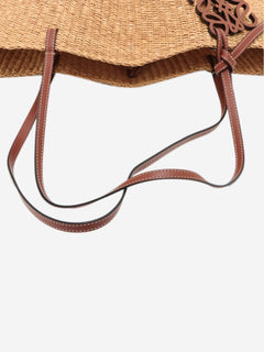 Neutral Anagram Shell raffia tote bag Tote Bags Loewe 