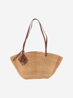 Neutral Anagram Shell raffia tote bag Tote Bags Loewe 