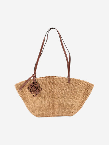 Neutral Anagram Shell raffia tote bag product image