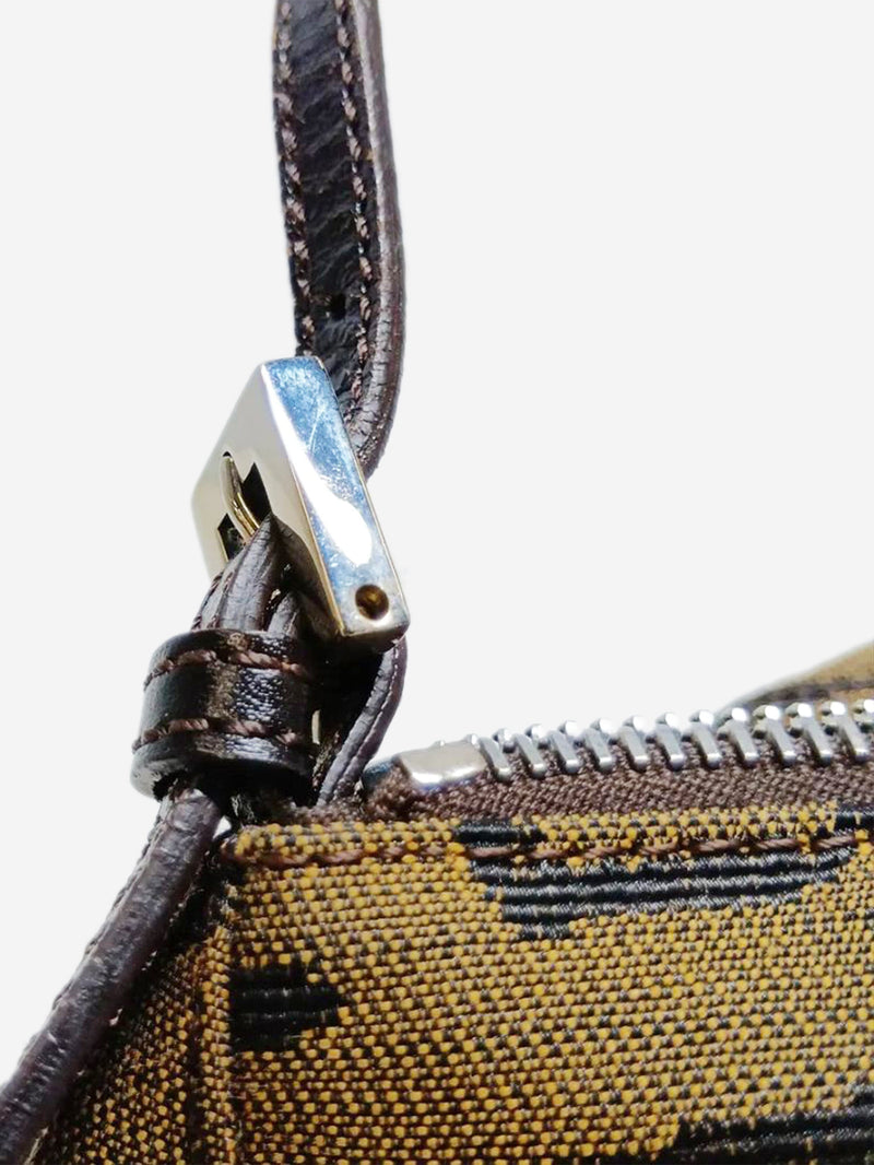 Brown tiger canvas shoulder bag Shoulder bags Fendi 