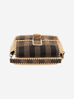 Brown Baguette canvas and raffia bag Shoulder bags Fendi 