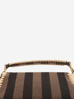 Brown Baguette canvas and raffia bag Shoulder bags Fendi 