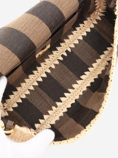 Brown Baguette canvas and raffia bag Shoulder bags Fendi 