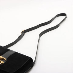 Black Arli suede and leather crossbody bag