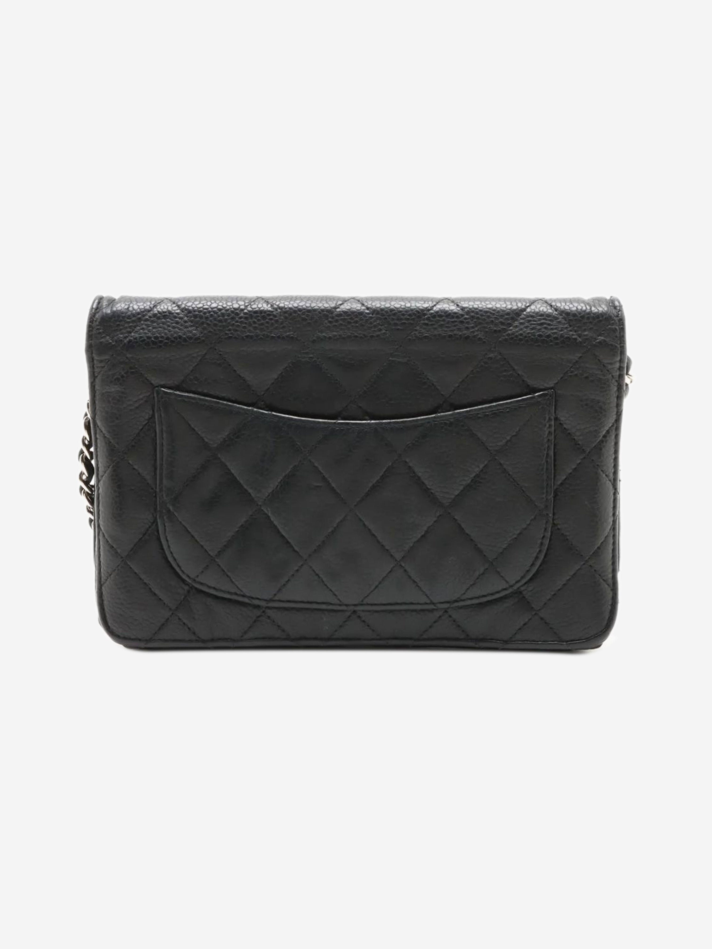 Black 2013 caviar quilted Wallet on Chain Cross-body Bags Chanel 