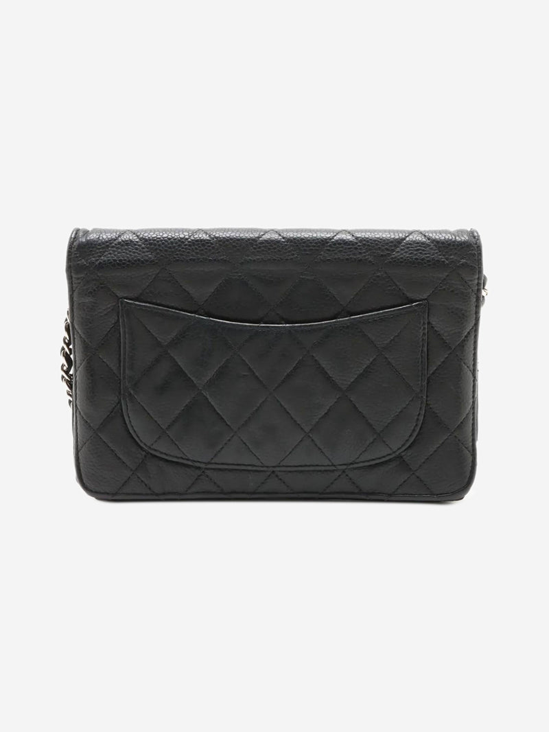 Black 2013 caviar quilted Wallet on Chain Cross-body Bags Chanel 