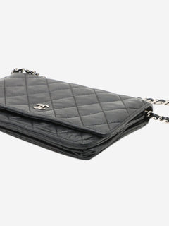 Black 2013 caviar quilted Wallet on Chain Cross-body Bags Chanel 
