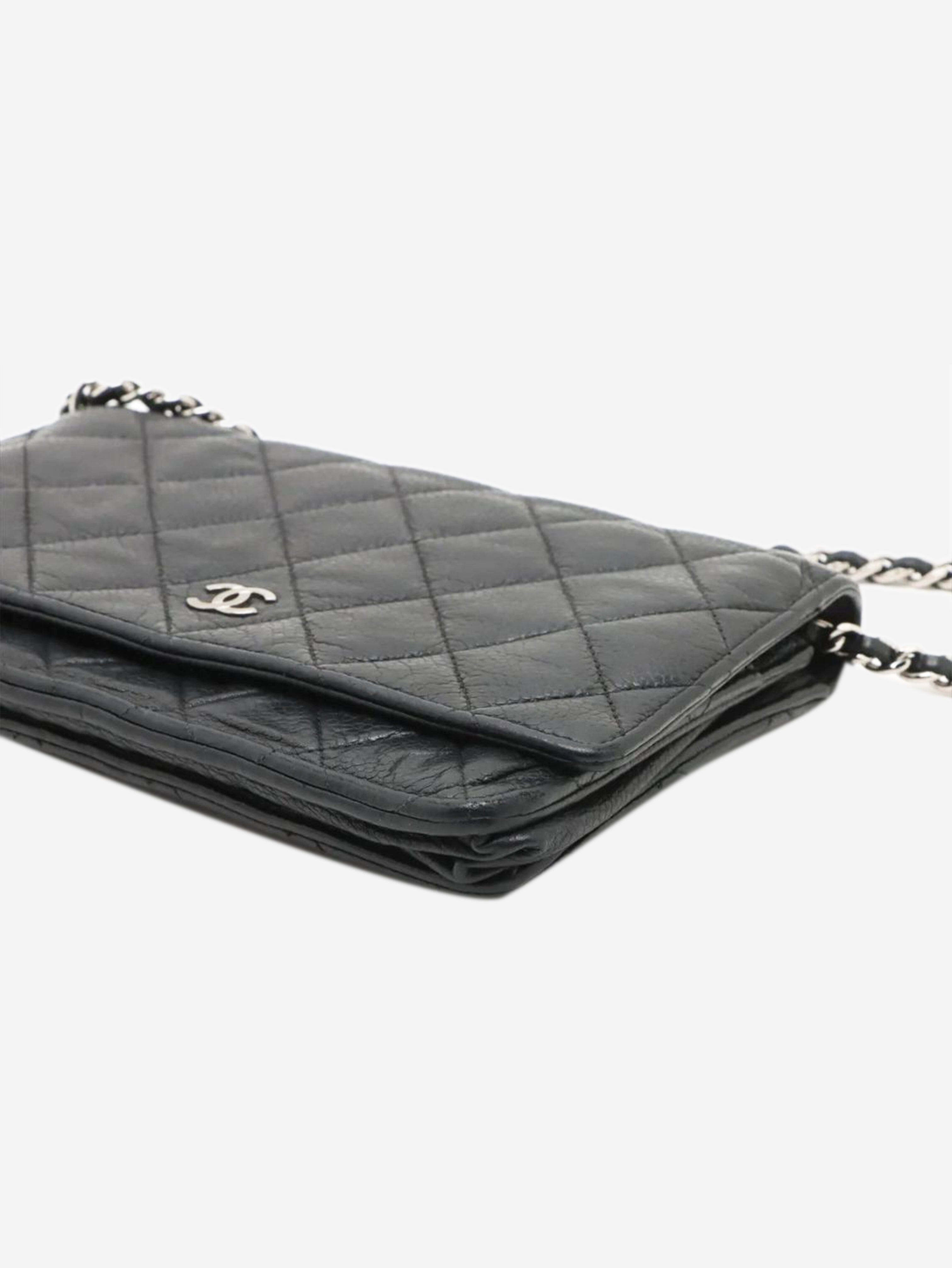 Black 2013 caviar quilted Wallet on Chain Cross-body Bags Chanel 