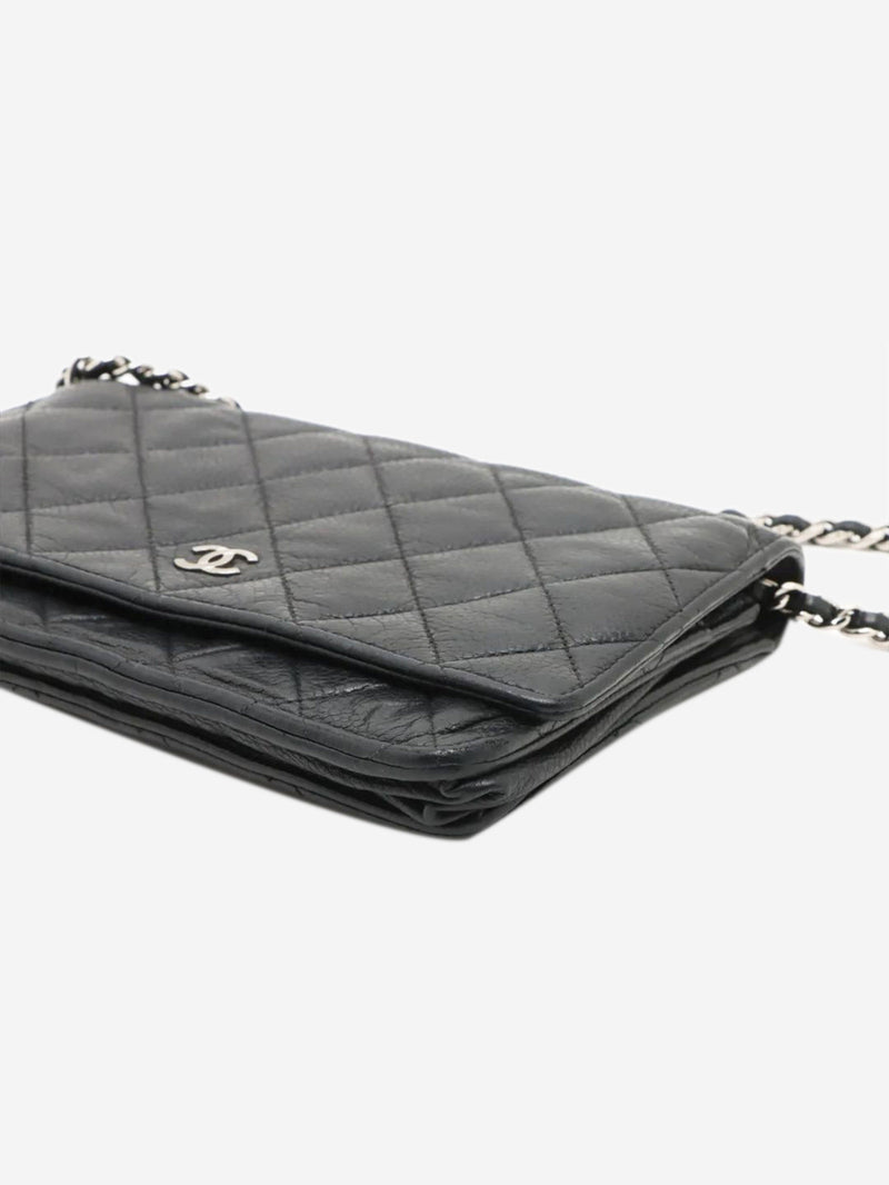 Black 2013 caviar quilted Wallet on Chain Cross-body Bags Chanel 