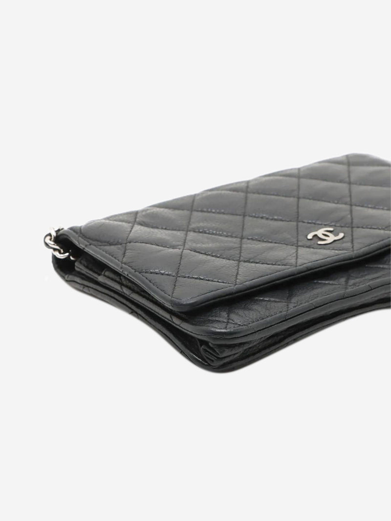 Black 2013 caviar quilted Wallet on Chain Cross-body Bags Chanel 