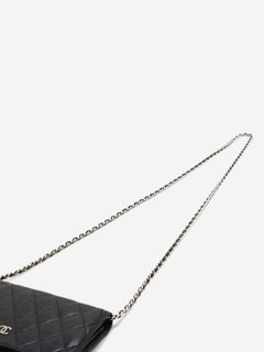 Black 2013 caviar quilted Wallet on Chain Cross-body Bags Chanel 