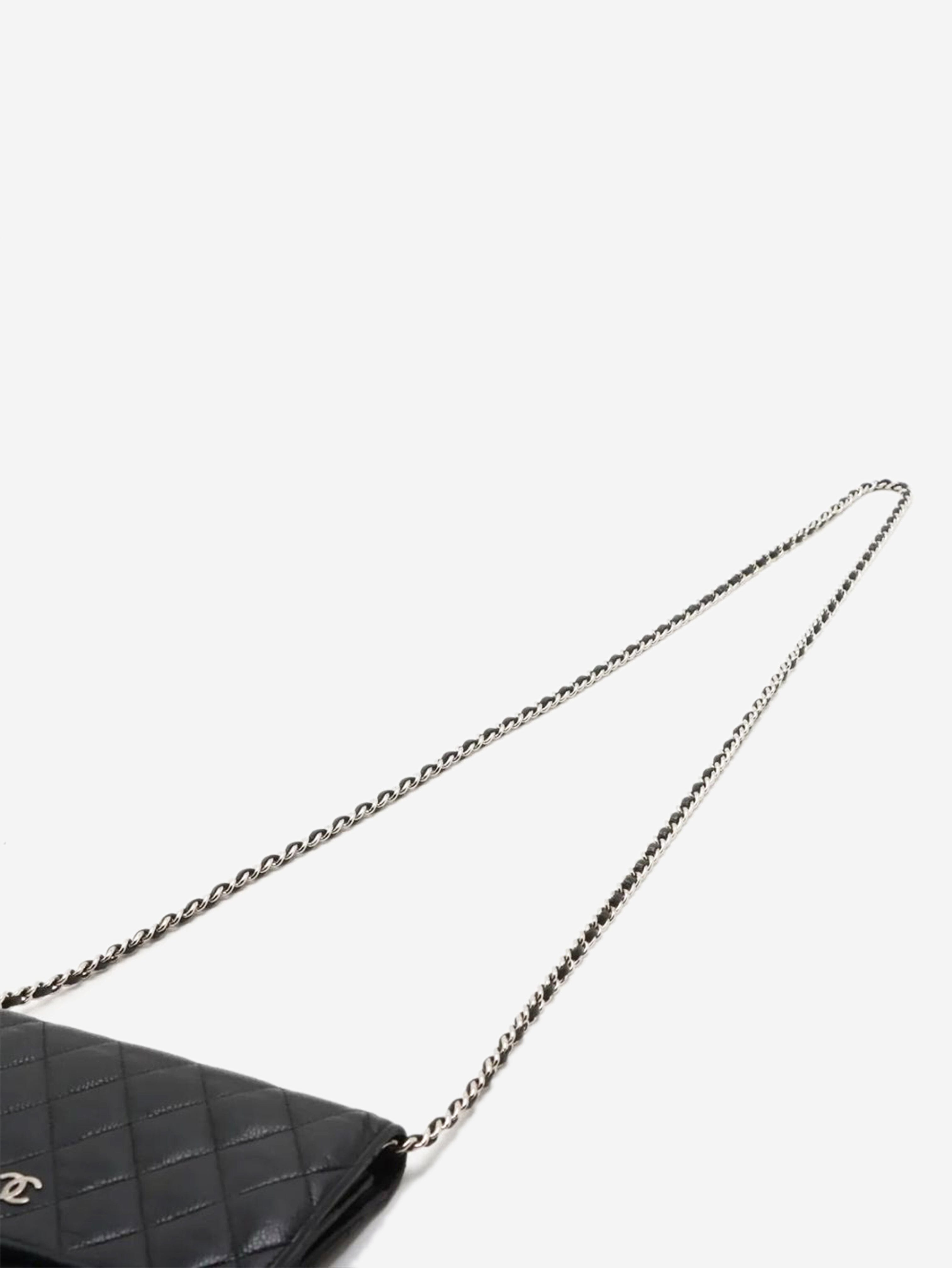 Black 2013 caviar quilted Wallet on Chain Cross-body Bags Chanel 