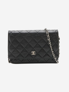 Black 2013 caviar quilted Wallet on Chain Cross-body Bags Chanel 