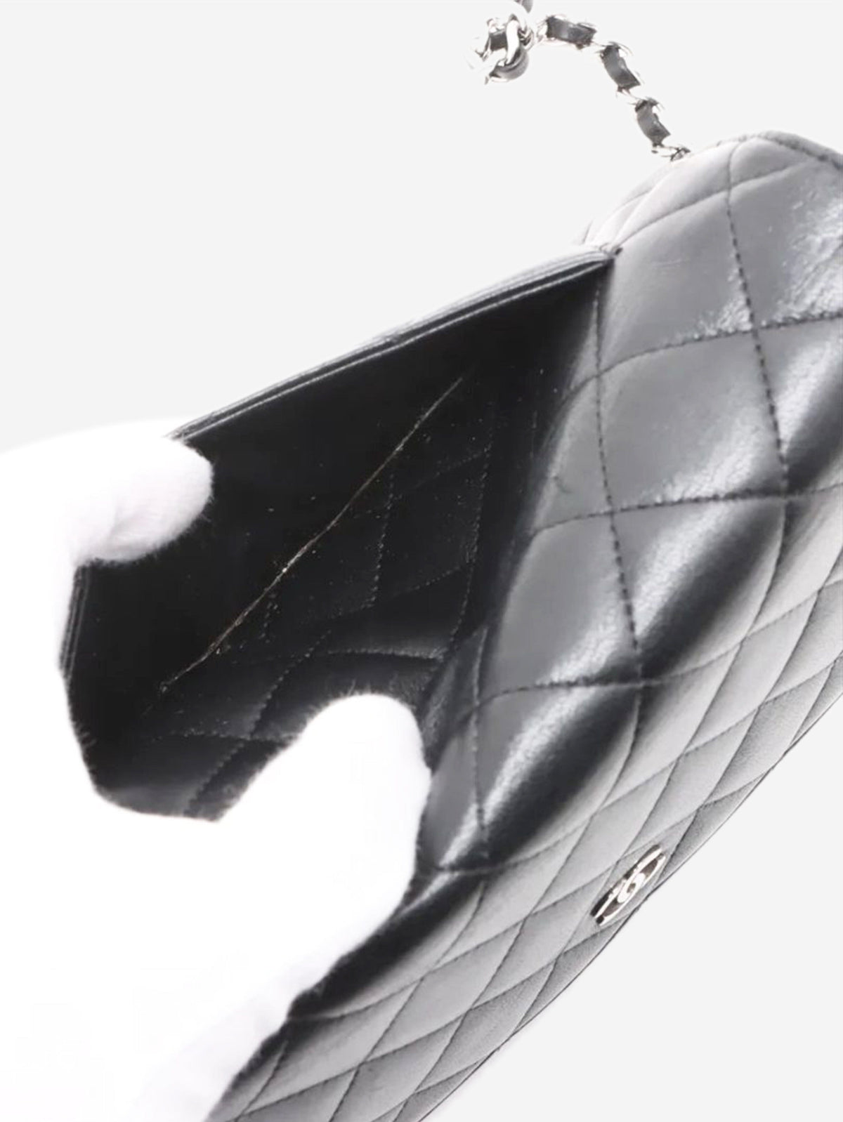 Black 2013 lambskin quilted Wallet on Chain Cross-body Bags Chanel 