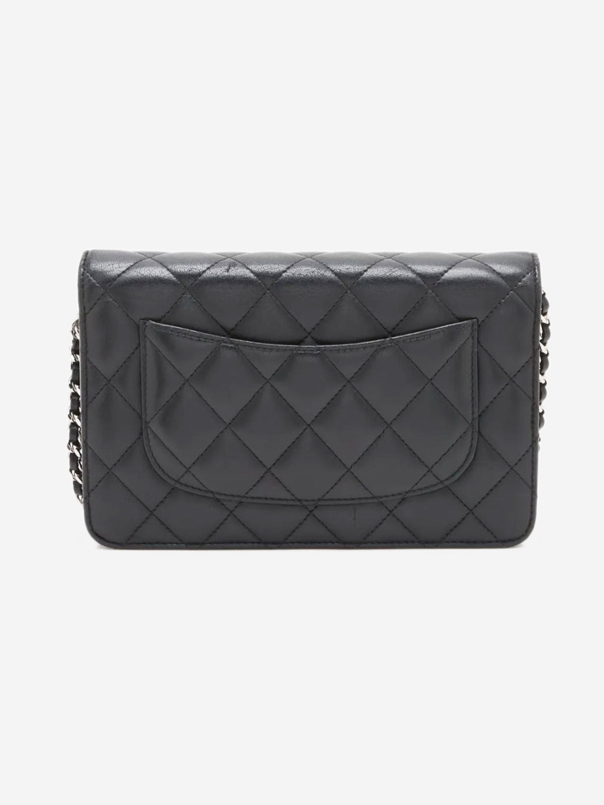 Black 2013 lambskin quilted Wallet on Chain Cross-body Bags Chanel 