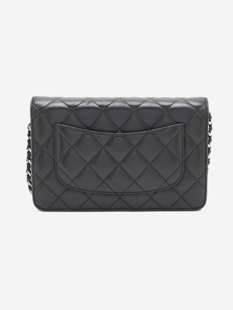 Black 2013 lambskin quilted Wallet on Chain Cross-body Bags Chanel 