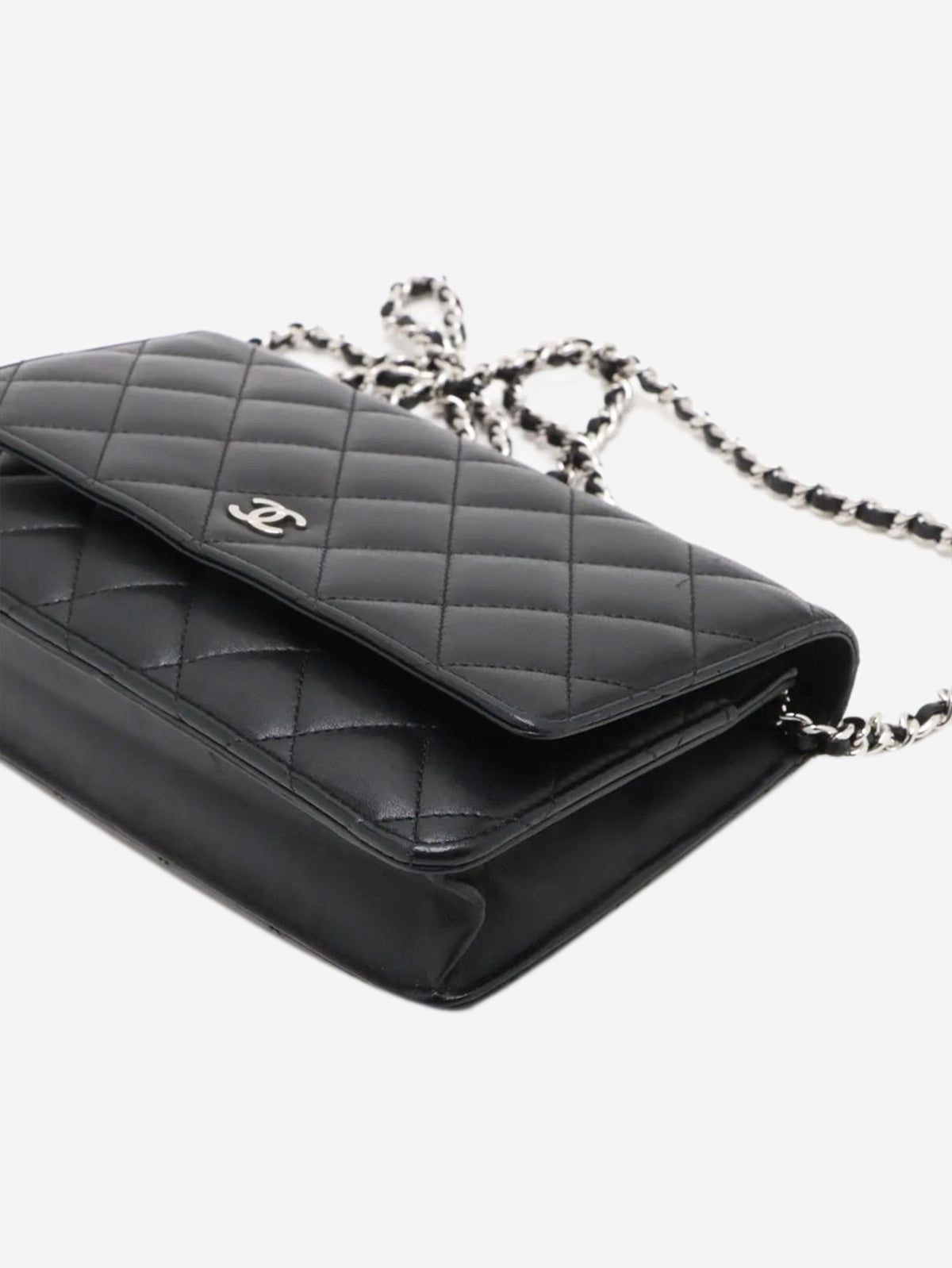 Black 2013 lambskin quilted Wallet on Chain Cross-body Bags Chanel 