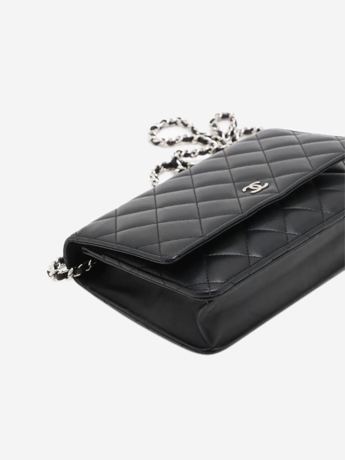 Black 2013 lambskin quilted Wallet on Chain Cross-body Bags Chanel 