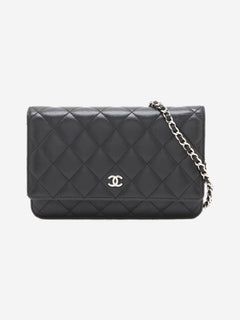 Black 2013 lambskin quilted Wallet on Chain Cross-body Bags Chanel 