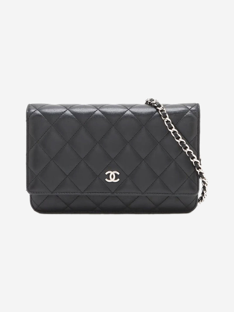 Black 2013 lambskin quilted Wallet on Chain Cross-body Bags Chanel 