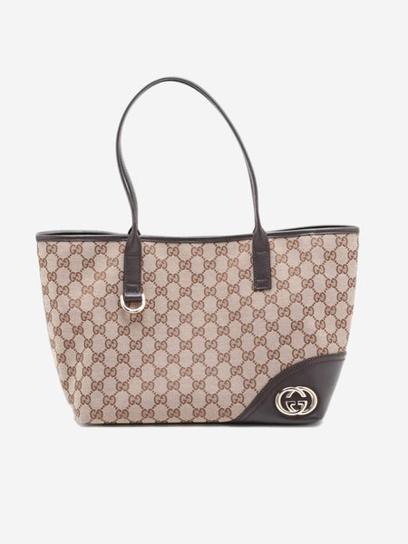 Brown GG Supreme canvas tote product image