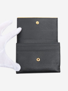 Prada Black Saffiano leather flap wallet