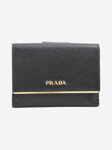 Prada Black Saffiano leather flap wallet