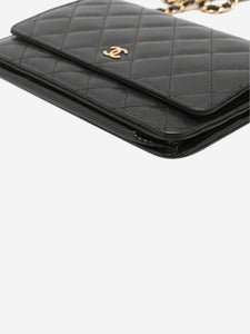 Chanel Black 2015 lambskin perforated Wallet on Chain