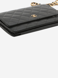 Chanel Black 2015 lambskin perforated Wallet on Chain