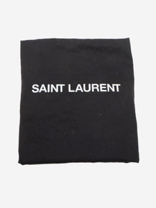 Saint Laurent Black Paris Panier raffia tote bag