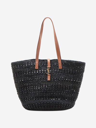 Black Paris Panier raffia tote bag Tote Bags Saint Laurent 