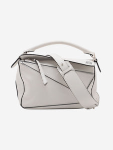 Loewe White small Puzzle bag