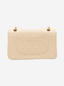 Chanel Cream vintage 1994 medium lambskin Classic Double Flag bag