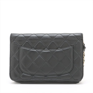 Chanel Black 2014 lambskin quilted Wallet on Chain