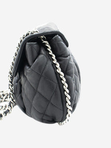 Chanel Black silver hardware 2011 lambskin leather shoulder bag