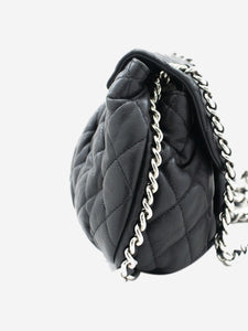 Chanel Black silver hardware 2011 lambskin leather shoulder bag