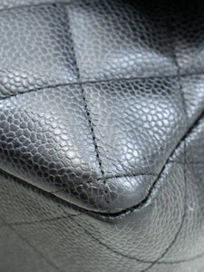 Chanel Black 2012 jumbo caviar Classic double flap bag