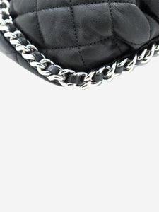 Chanel Black silver hardware 2011 lambskin leather shoulder bag