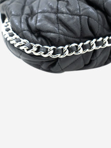 Chanel Black silver hardware 2011 lambskin leather shoulder bag