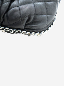 Chanel Black silver hardware 2011 lambskin leather shoulder bag