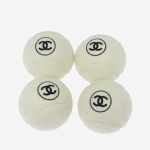 Chanel Black CC tennis racket and balls set