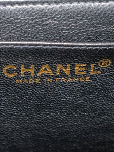 Chanel Black vintage 2002 Caviar leather Kelly top handle bag