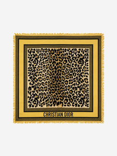 Gold leopard print scarf Scarves Christian Dior 