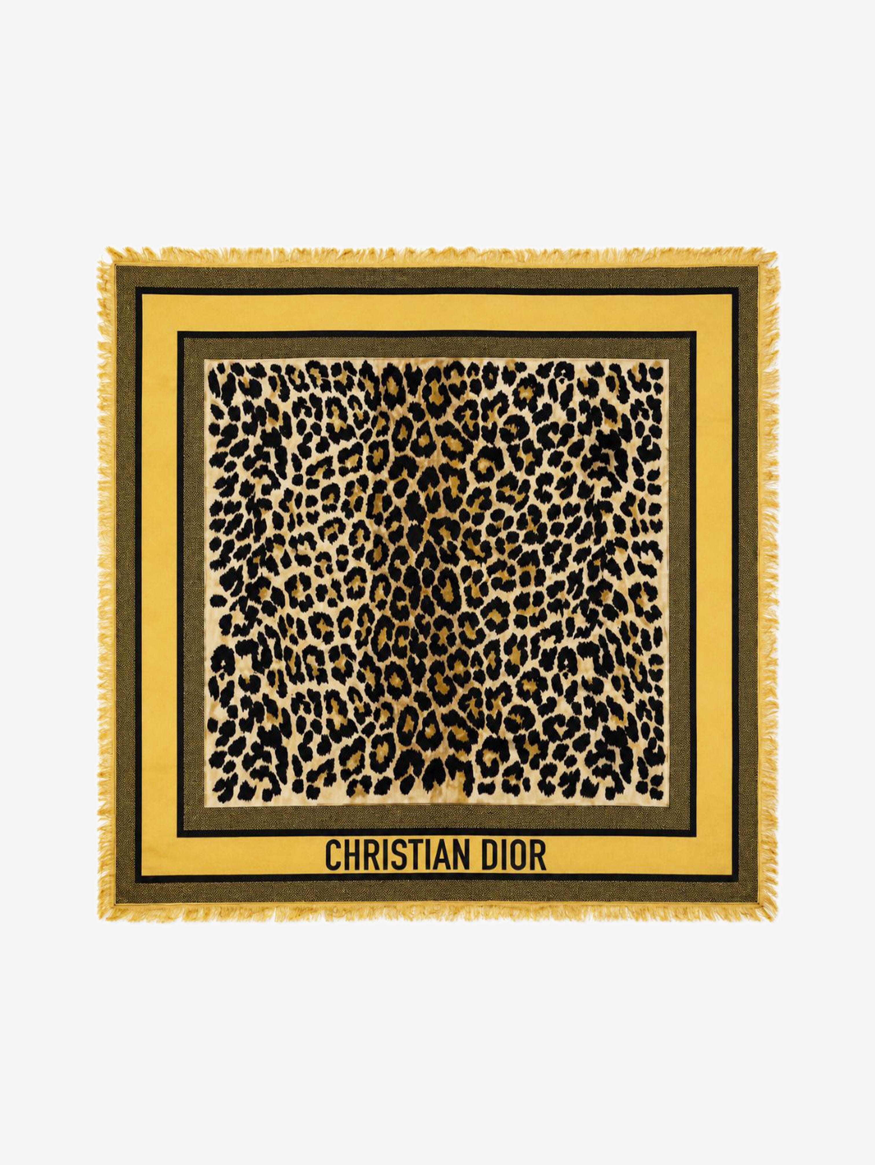 Gold leopard print scarf Scarves Christian Dior 
